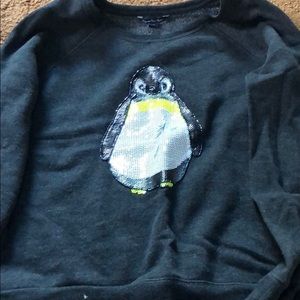 Sequin penguin sweatshirt